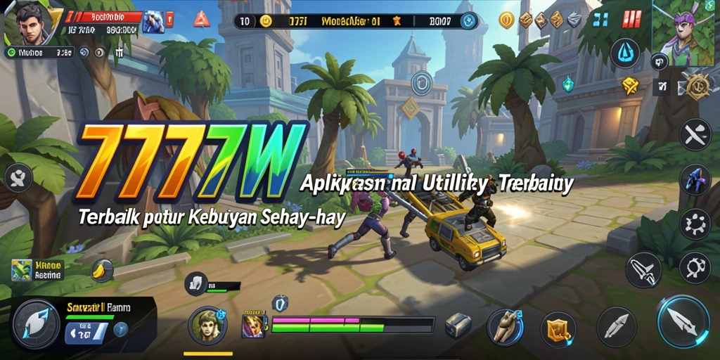 Tampilan antarmuka aplikasi 7777W dengan fitur Utility.