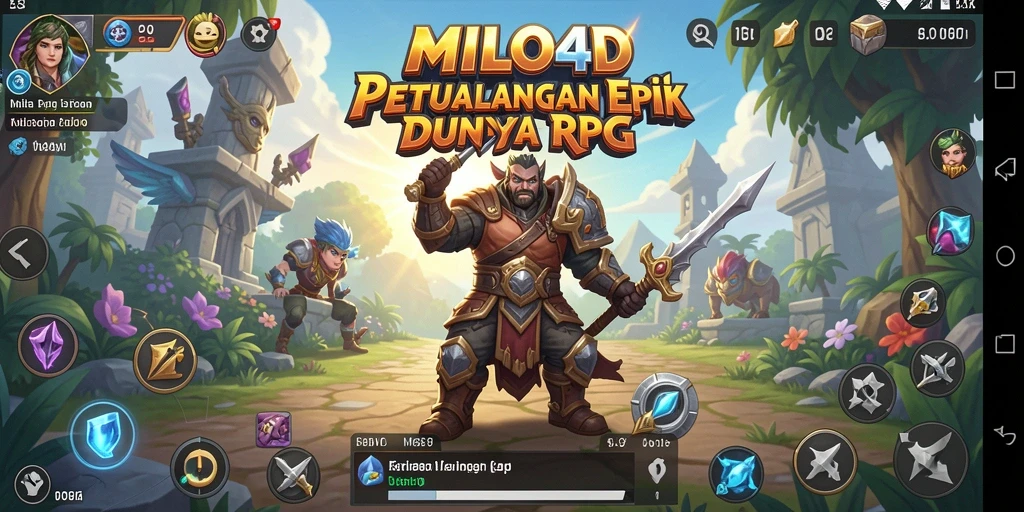 Screenshot utama MILO4D yang menunjukkan aksi petualangan RPG yang mendebarkan.