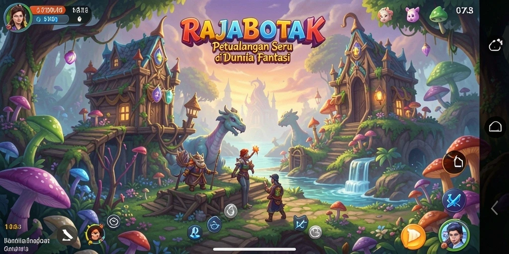 Menampilkan aksi seru dalam petualangan RPG RAJABOTAK.